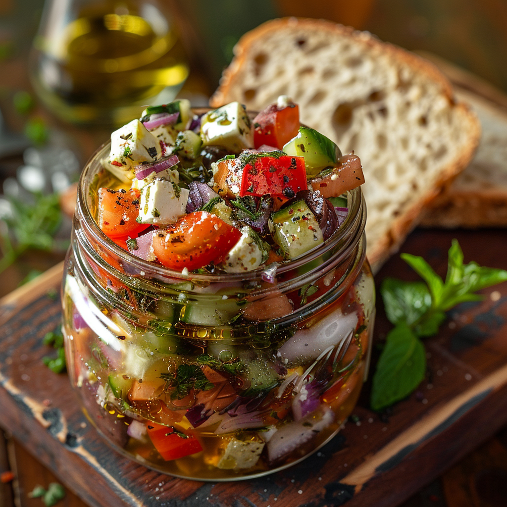 Mason Jar Greek Salad with Olive Oil Dressing: Irresistibly Fresh & Easy 3 Mason Jar Greek Salad with Olive Oil Dressing