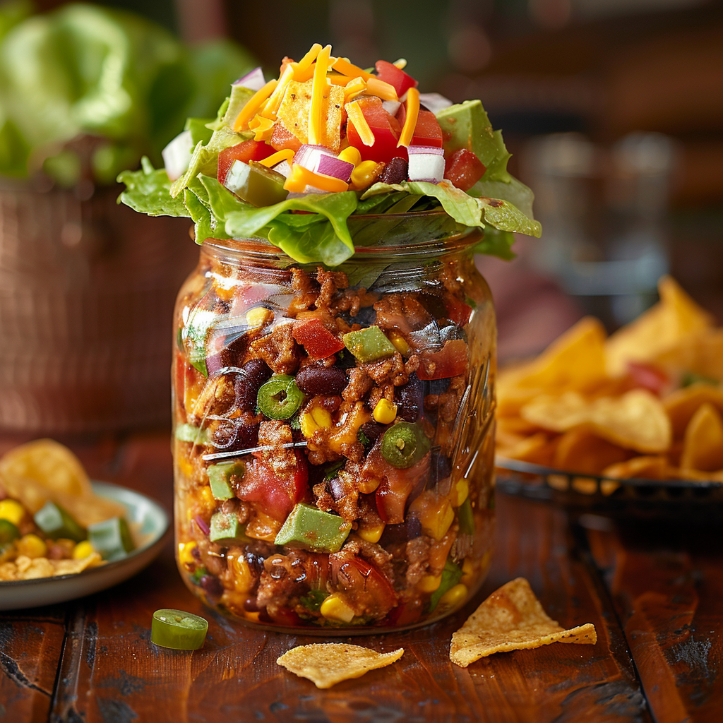 Mason Jar Mason Jar Taco Salads for Lunch
