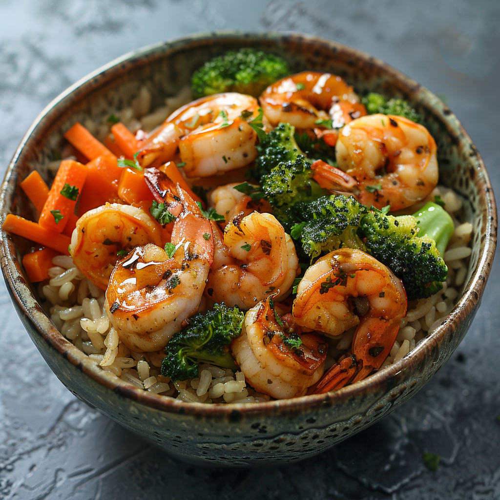 Meal Prep Shrimp & Brown Rice Bowls