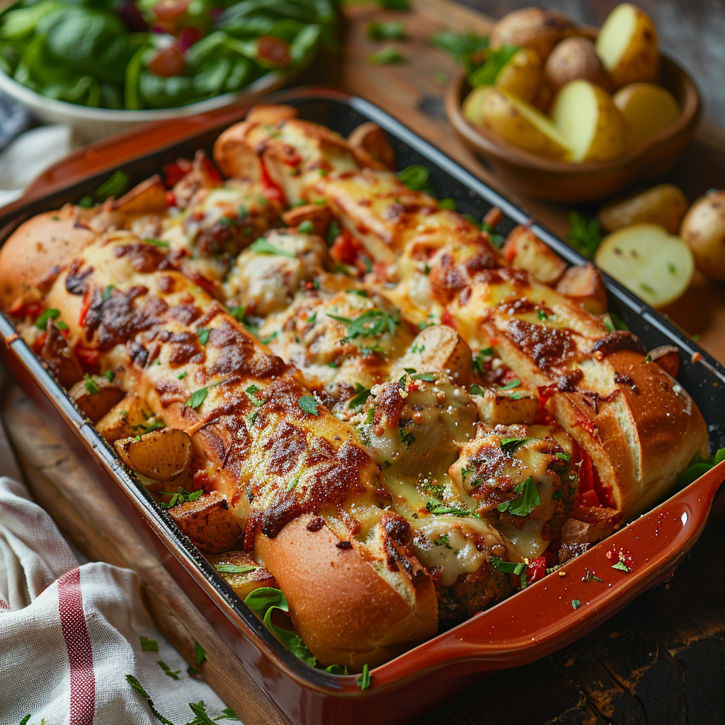 Meatball & Cheese Sub Bake for Family Dinner: Irresistibly Easy! 3 Meatball & Cheese Sub Bake for Family Dinner