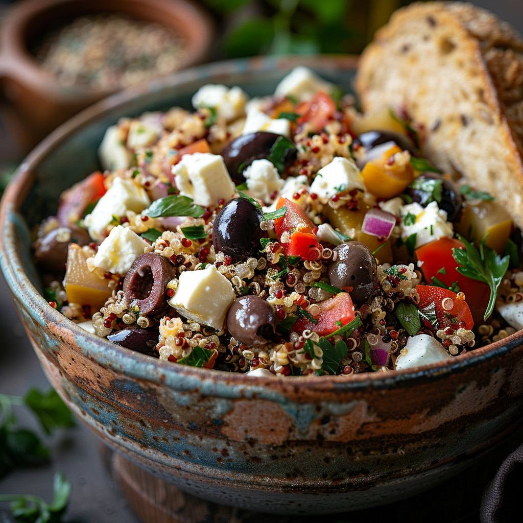 Mediterranean Quinoa & Feta Salad: Refreshing Summer Delight 3 Mediterranean Quinoa & Feta Salad