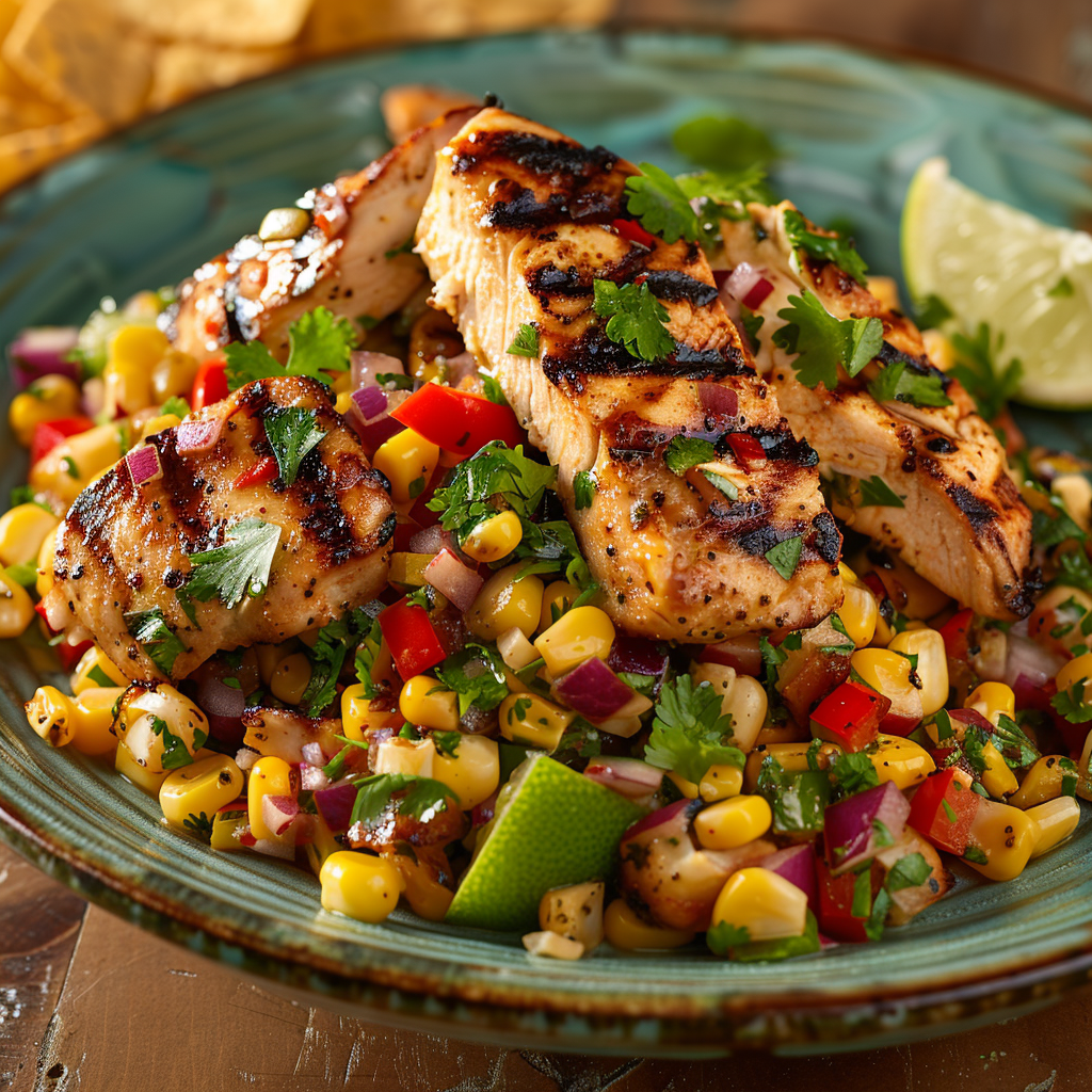 Mexican Street Corn Salad with Grilled Chicken