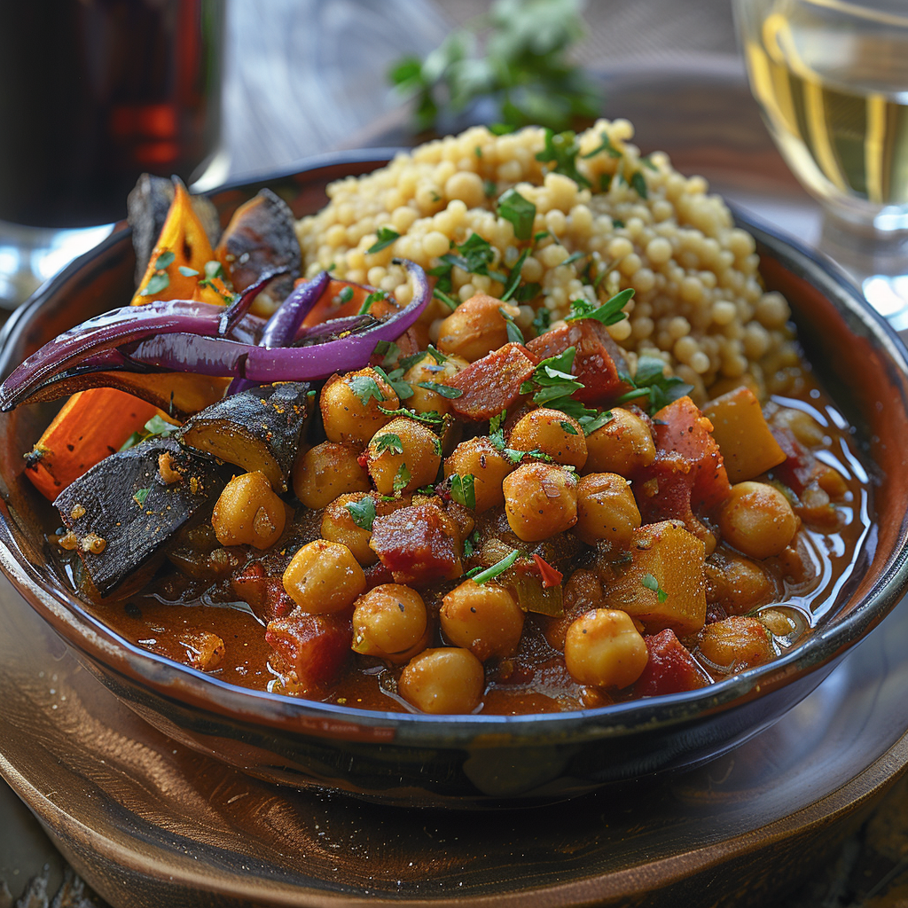 Moroccan Chickpea Stew with Couscous