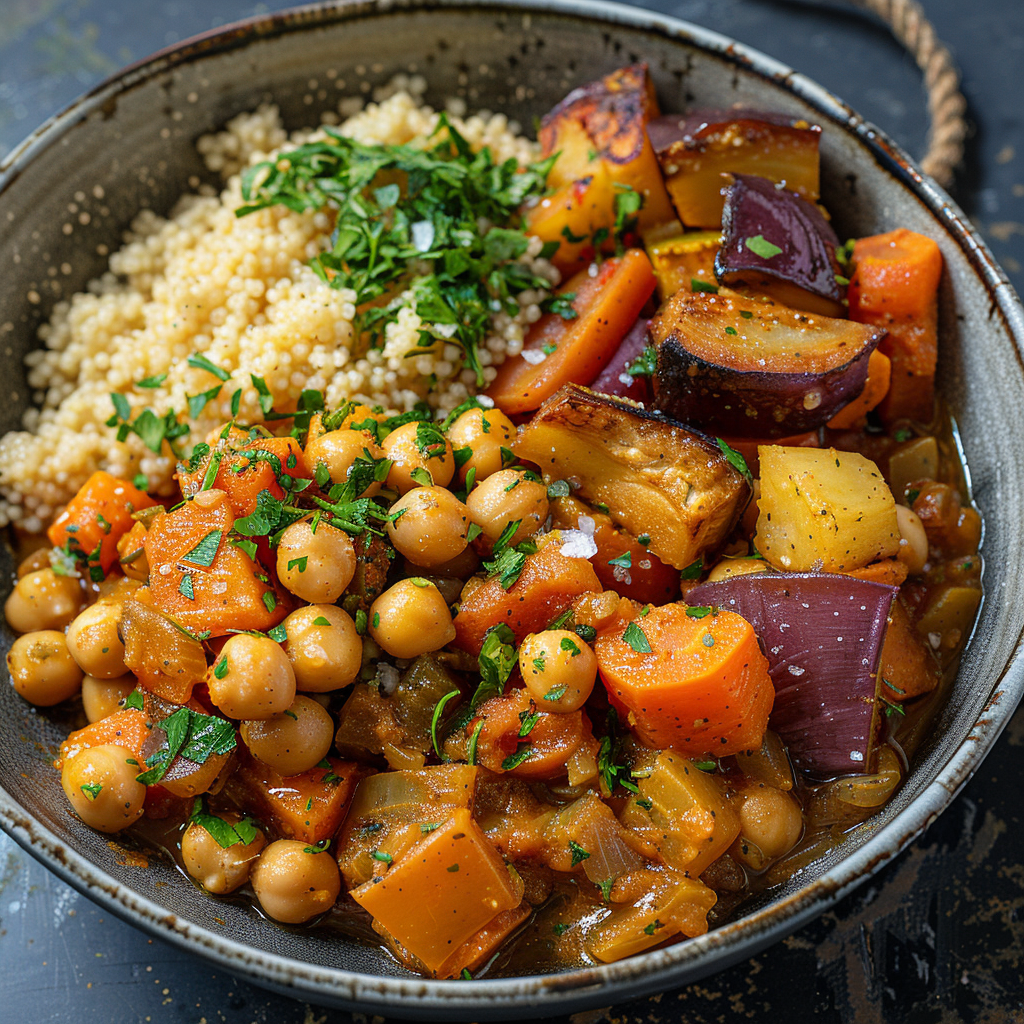 Moroccan Chickpea Stew with Couscous