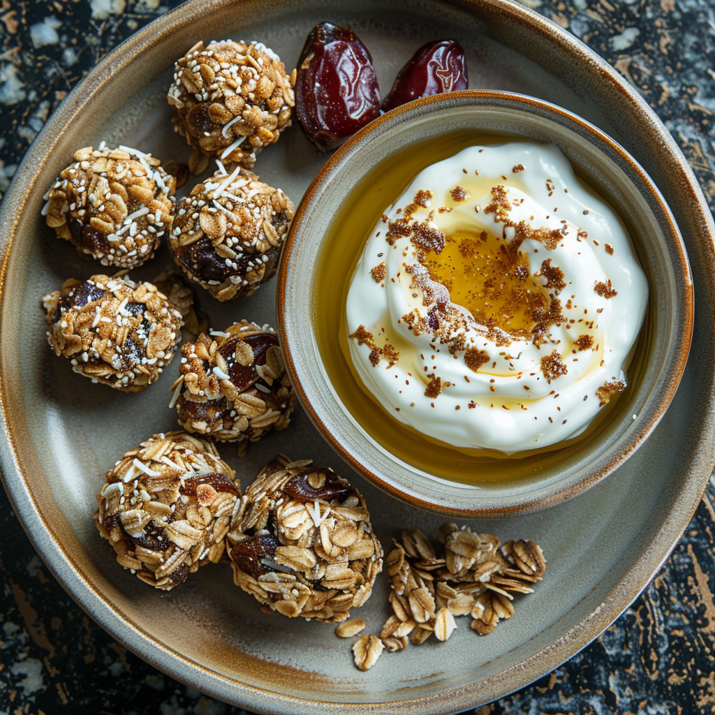 Oatmeal Bites with Dates, Nuts & Honey