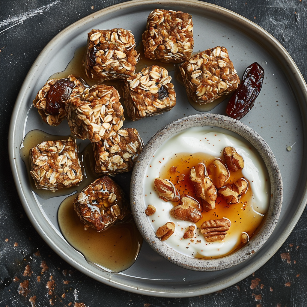 Oatmeal Bites with Dates, Nuts & Honey