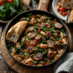 One-Pan Sausage & Kale & White Beans