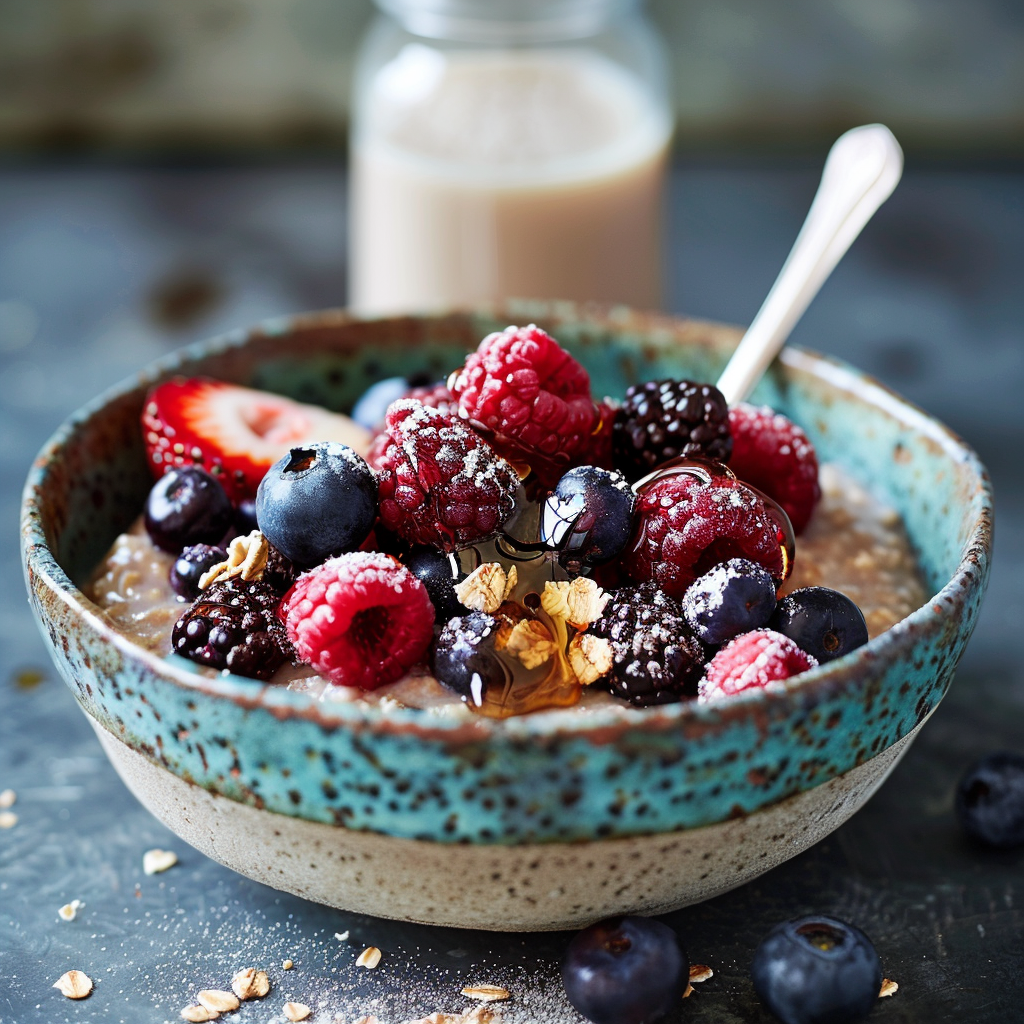 Overnight Buckwheat Porridge with Berries