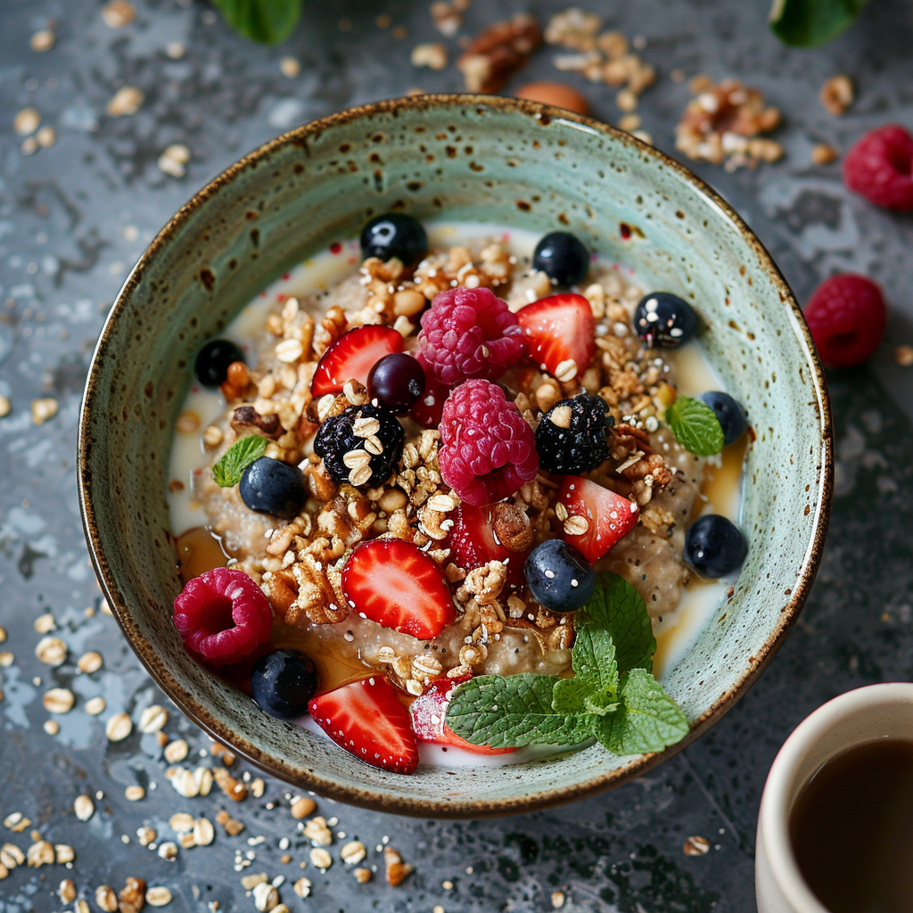 Overnight Buckwheat Porridge with Berries