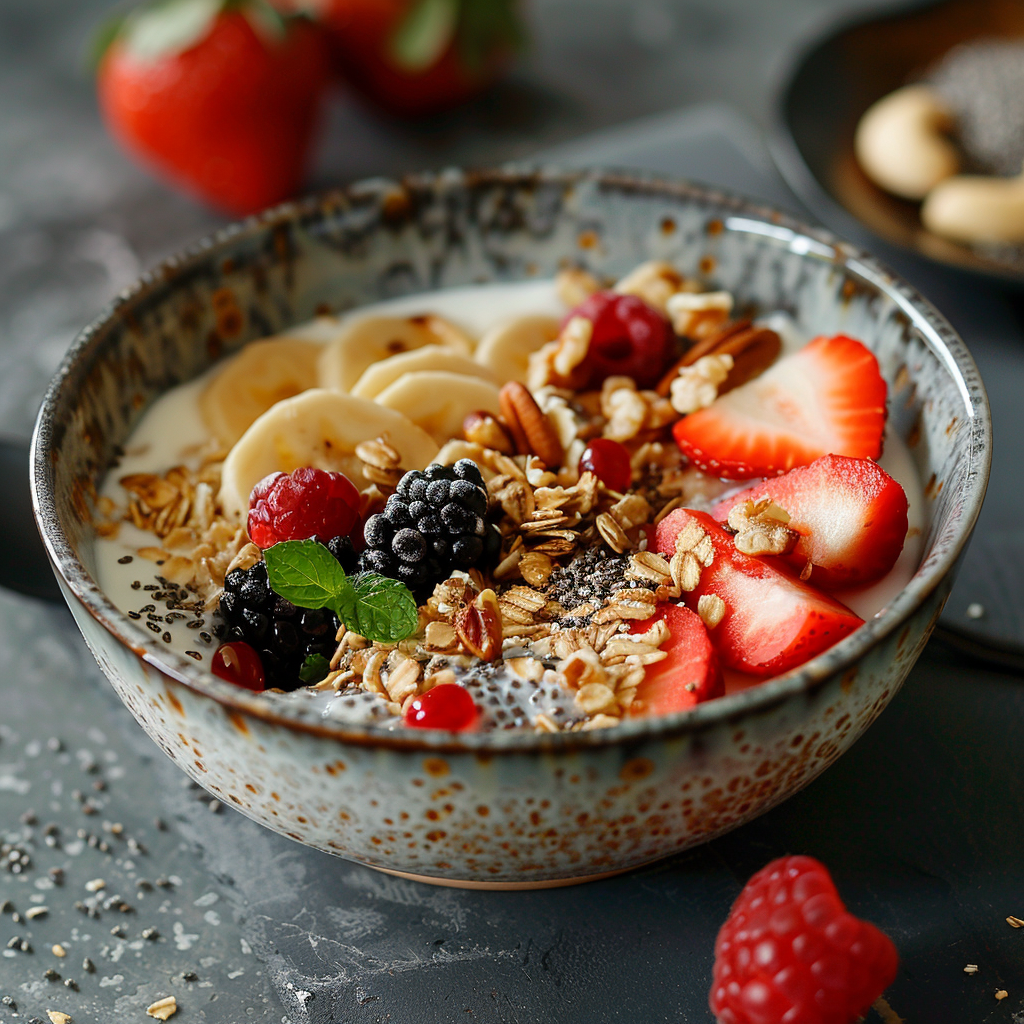 Overnight Oats Lunch Bowls with Yogurt & Fruit
