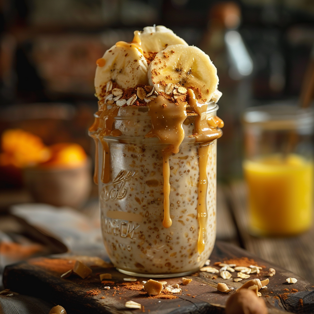 Overnight Oats with Banana & Peanut Butter: Irresistibly Creamy Delight 2 Overnight Oats with Banana & Peanut Butter