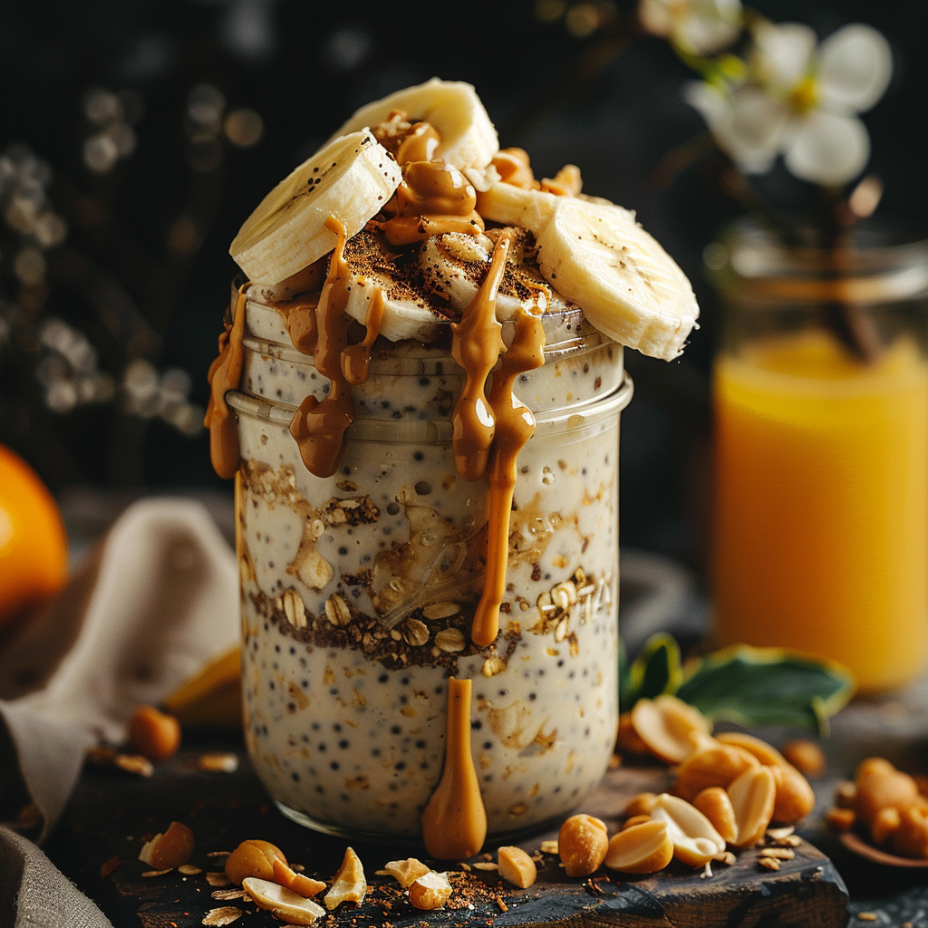 Overnight Oats with Banana & Peanut Butter: Irresistibly Creamy Delight 4 Overnight Oats with Banana & Peanut Butter