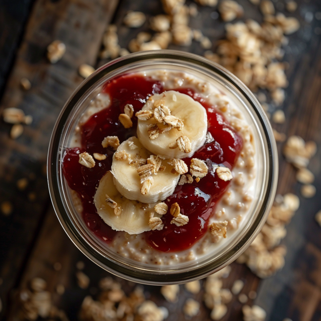 Peanut Butter & Jelly Overnight Oats: Deliciously Easy Breakfast Idea 2 Peanut Butter & Jelly Overnight Oats