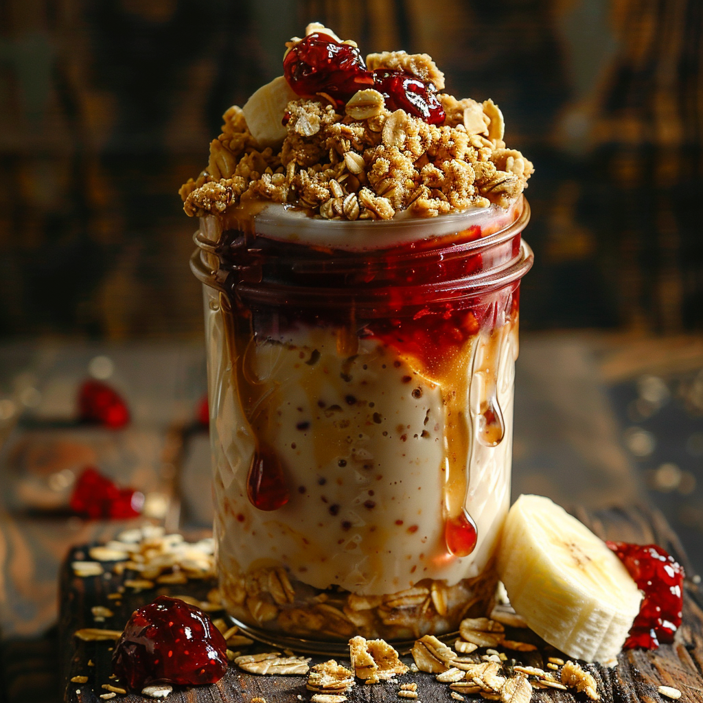 Peanut Butter & Jelly Overnight Oats: Deliciously Easy Breakfast Idea 3 Peanut Butter & Jelly Overnight Oats