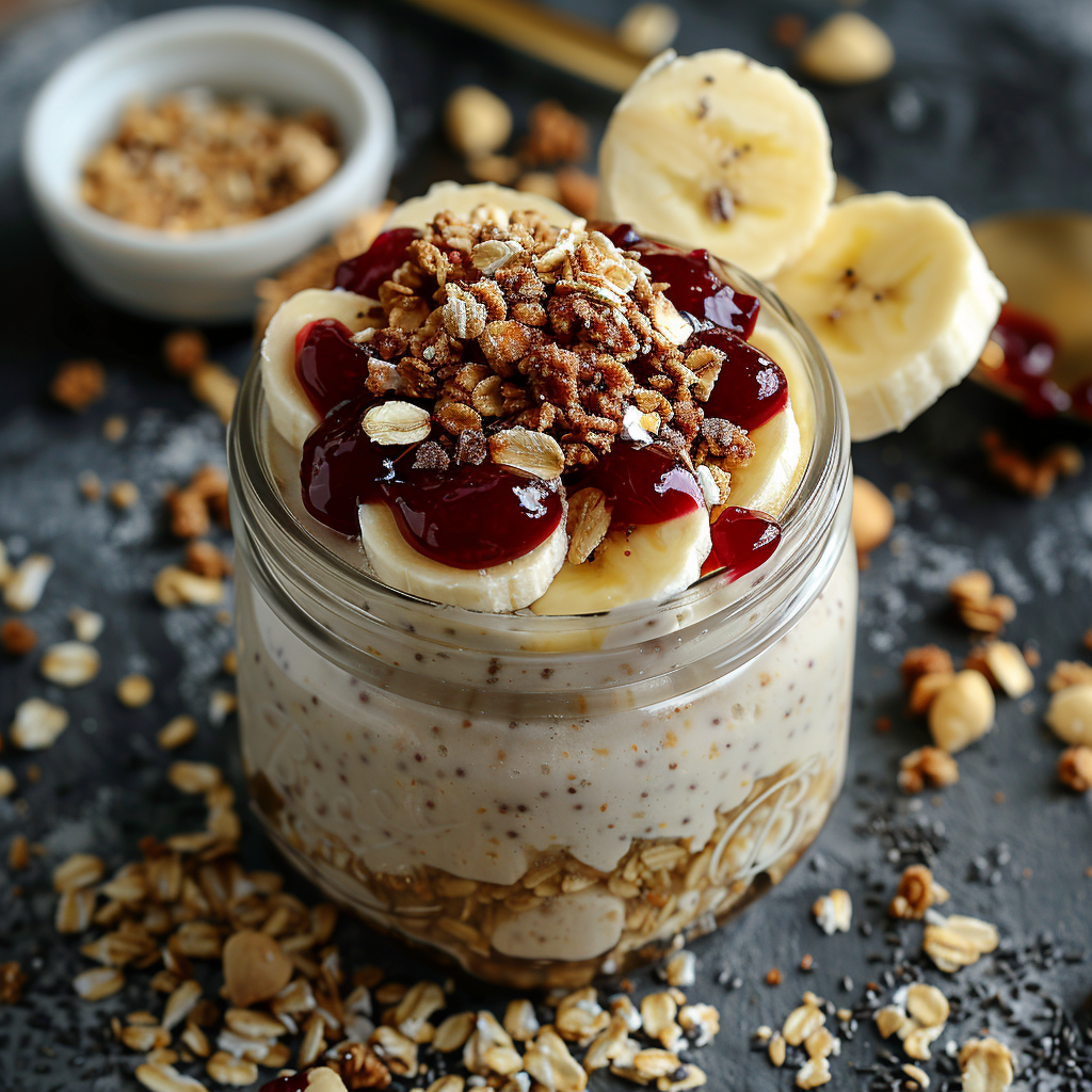 Peanut Butter & Jelly Overnight Oats: Deliciously Easy Breakfast Idea 4 Peanut Butter & Jelly Overnight Oats