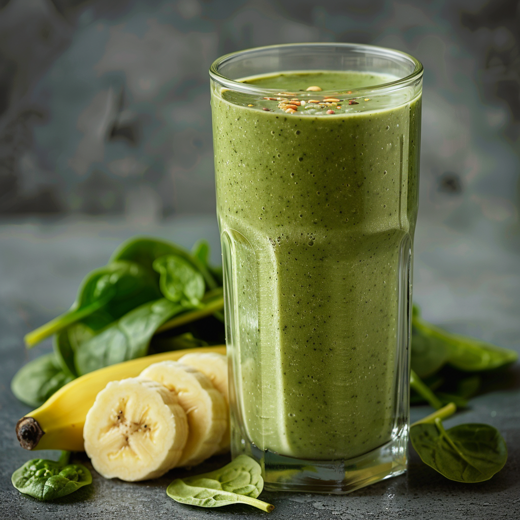 Protein Smoothie with Whey, Banana & Spinach