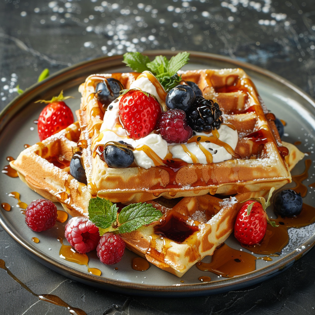 Protein Waffles with Greek Yogurt & Honey: Irresistibly Delicious! 3 Protein Waffles with Greek Yogurt & Honey