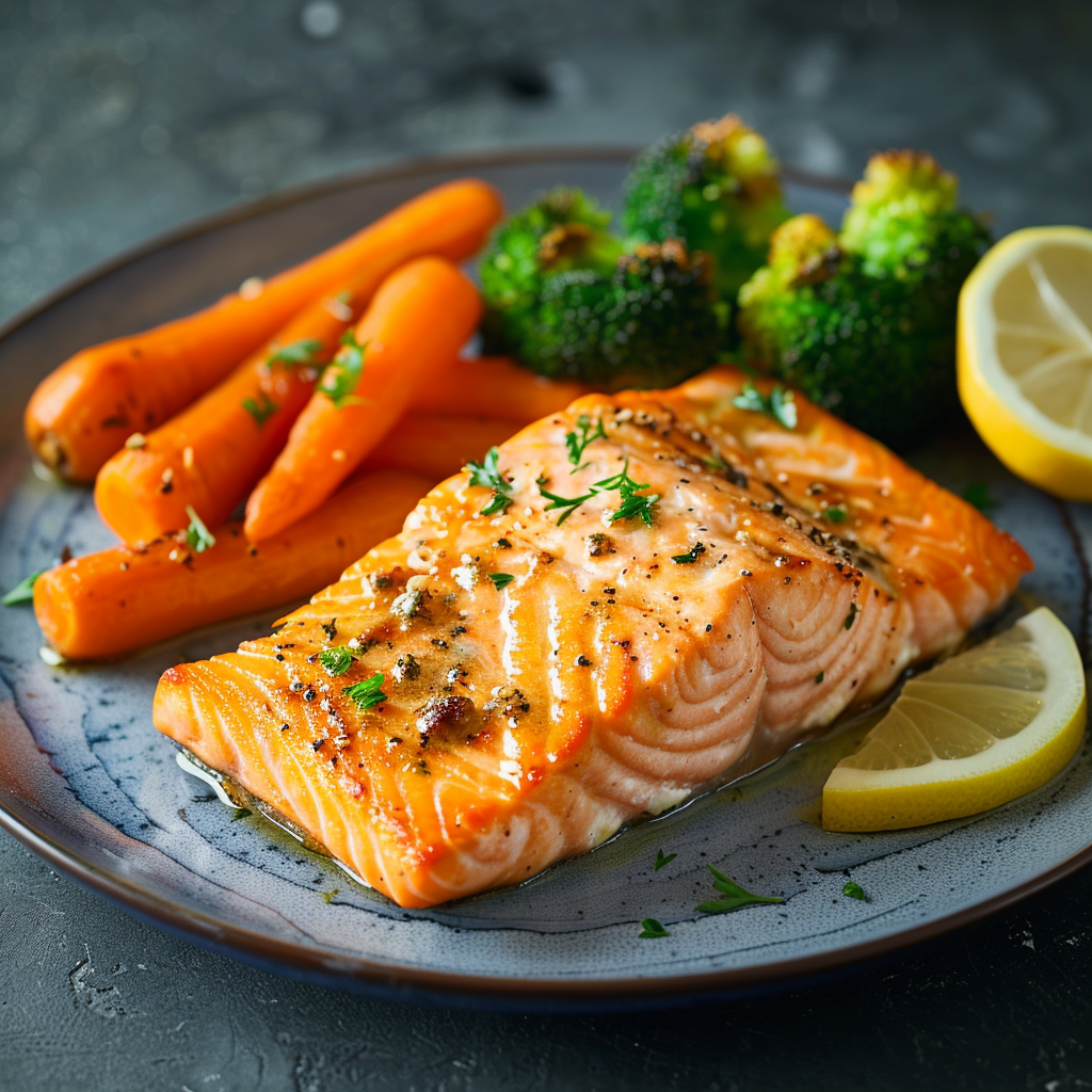 Quick Baked Salmon & Steamed Veggies: Effortless Healthy Dinner Idea 2 Quick Baked Salmon & Steamed Veggies