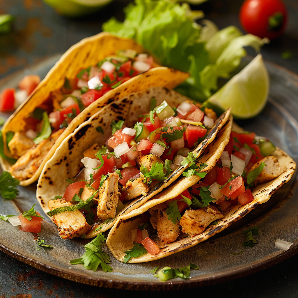 Quick Chicken Tacos with Pico de Gallo