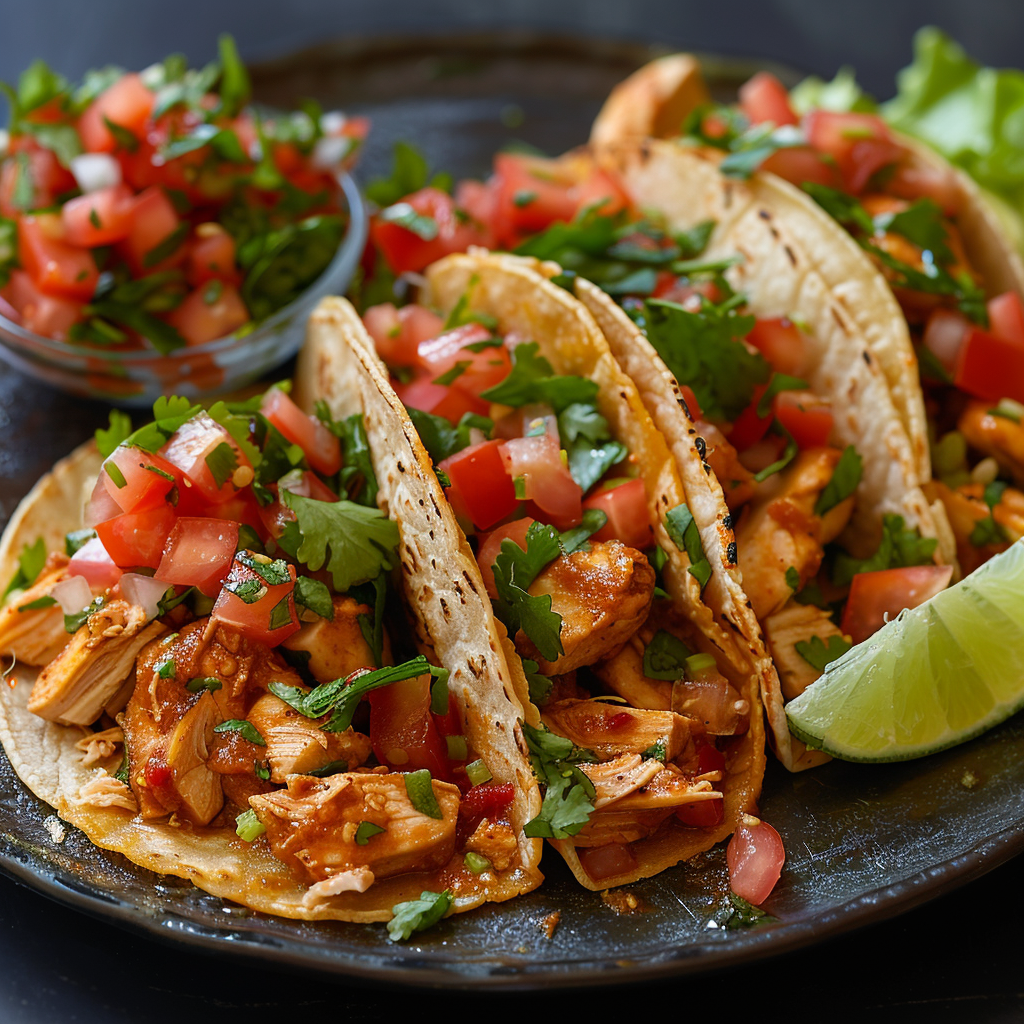 Quick Chicken Tacos with Pico de Gallo: Irresistibly Delicious! 2 Quick Chicken Tacos with Pico de Gallo