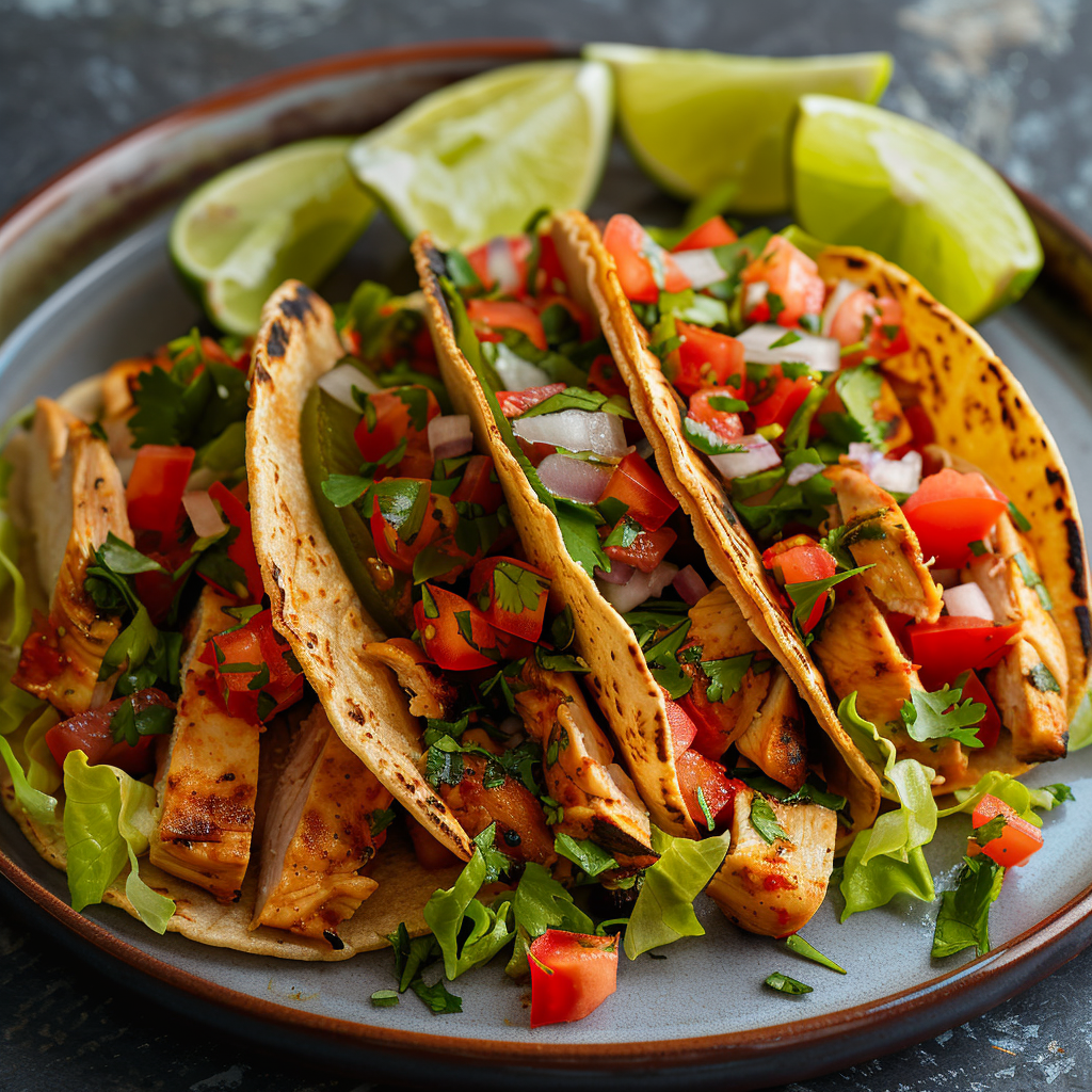 Quick Chicken Tacos with Pico de Gallo