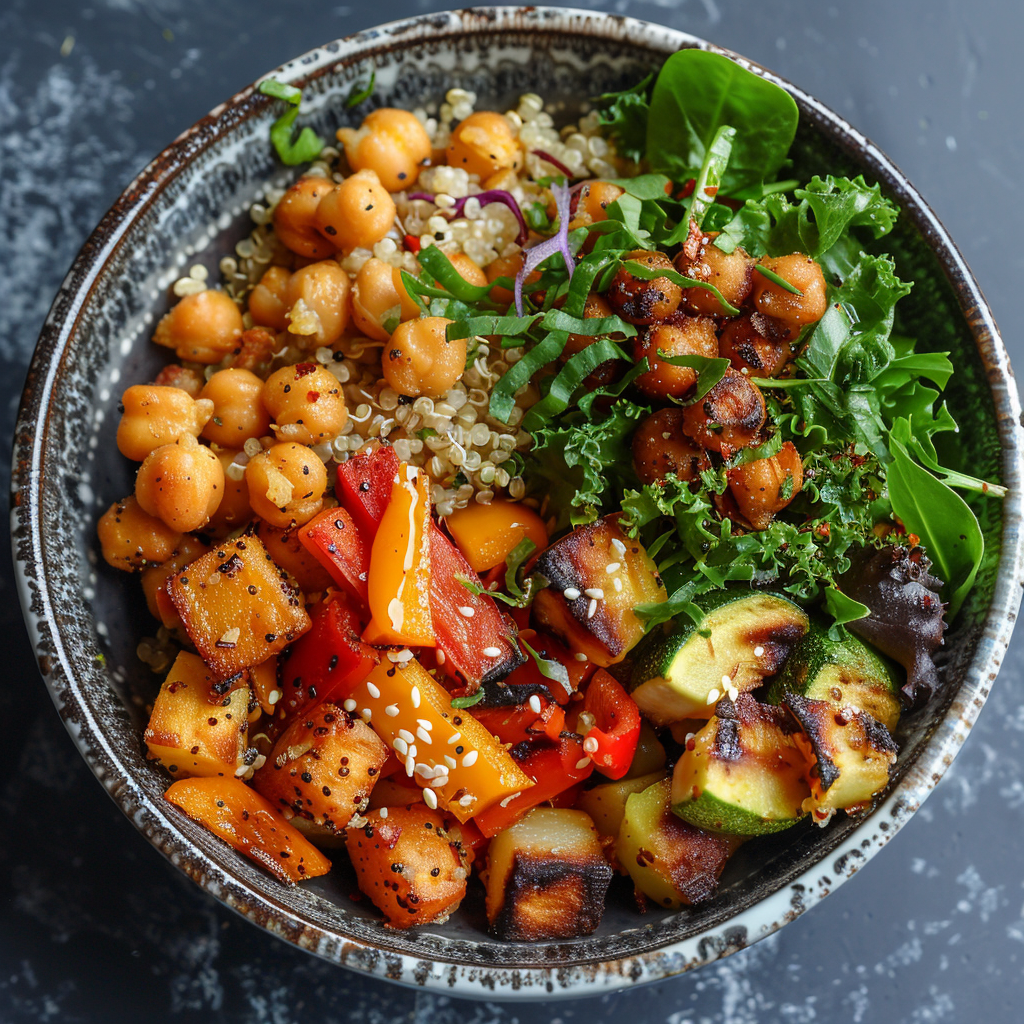 Roasted Veggie & Chickpea Meal Prep Bowls