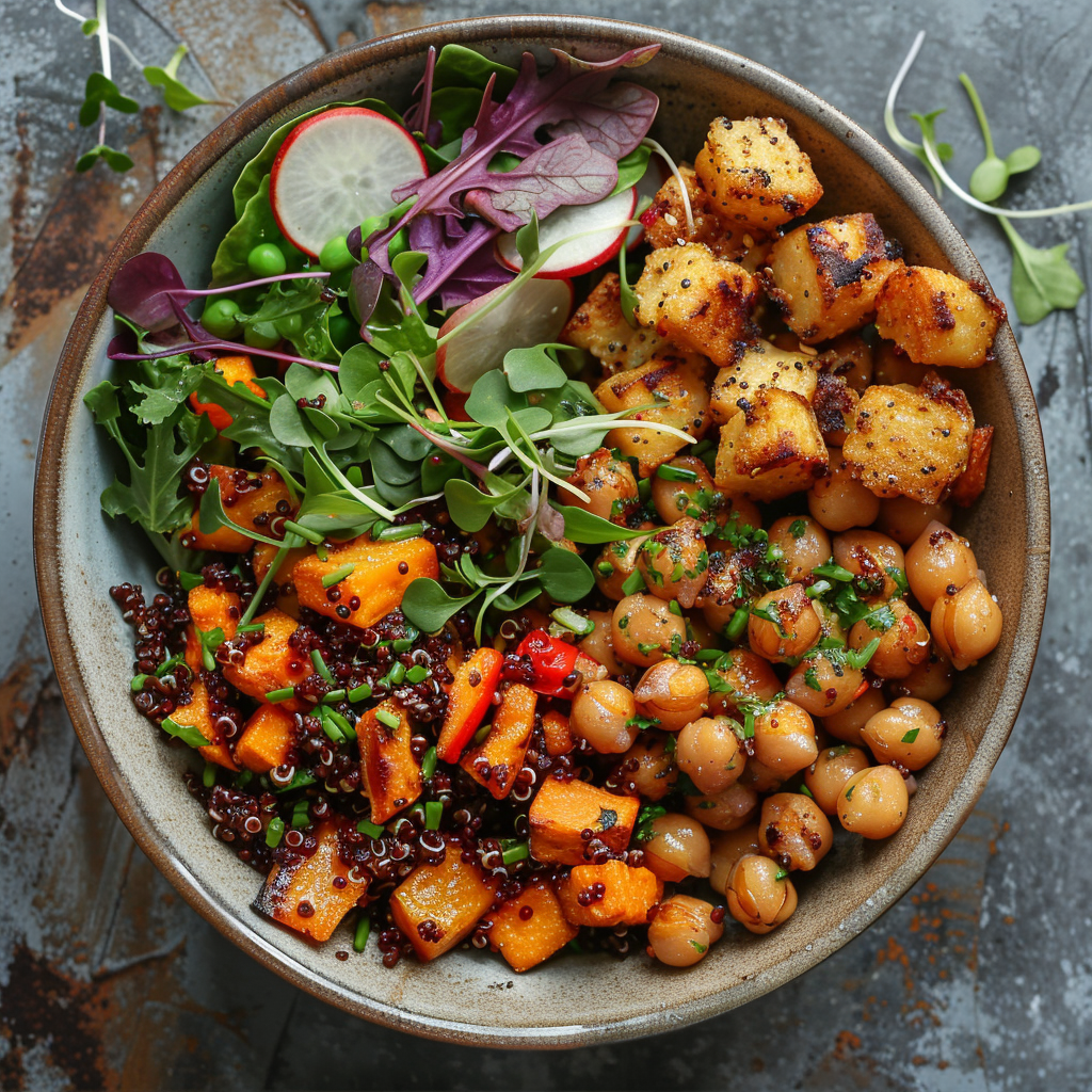 Roasted Veggie & Chickpea Meal Prep Bowls