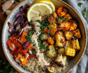 Roasted Veggie & Quinoa Bowl with Tahini: Healthy & Delicious Meal Idea