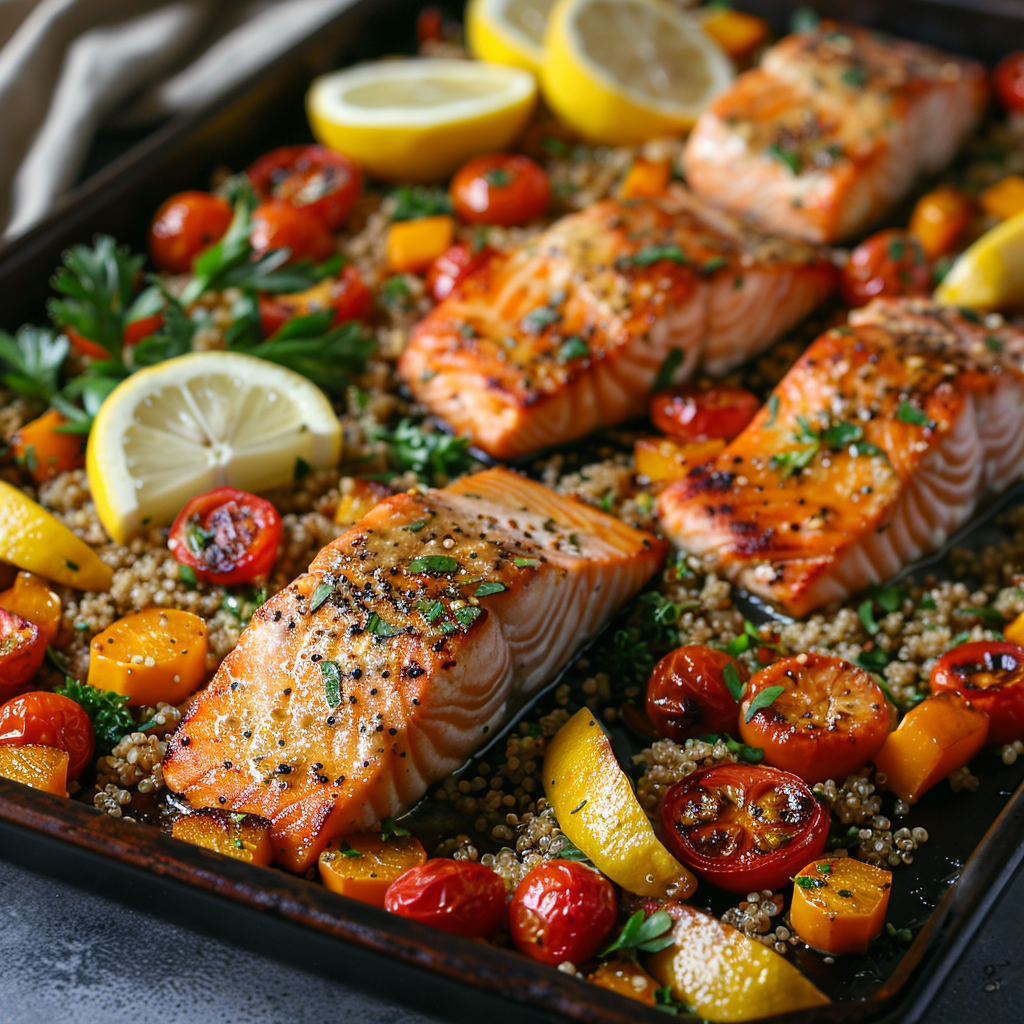 Sheet Pan Salmon & Veggies for Meal Prep: Quick & Healthy Dinners 2 Sheet Pan Salmon & Veggies for Meal Prep
