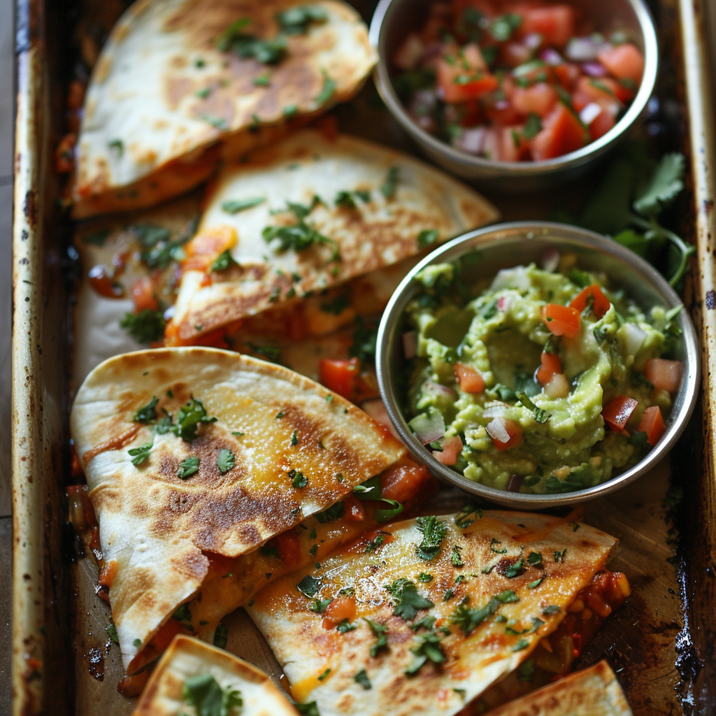 Sheet Pan Veggie Quesadillas