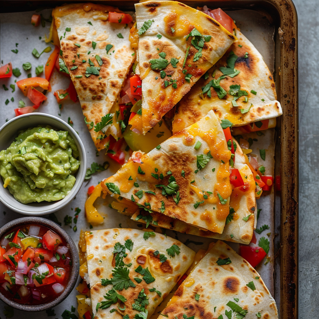 Sheet Pan Veggie Quesadillas