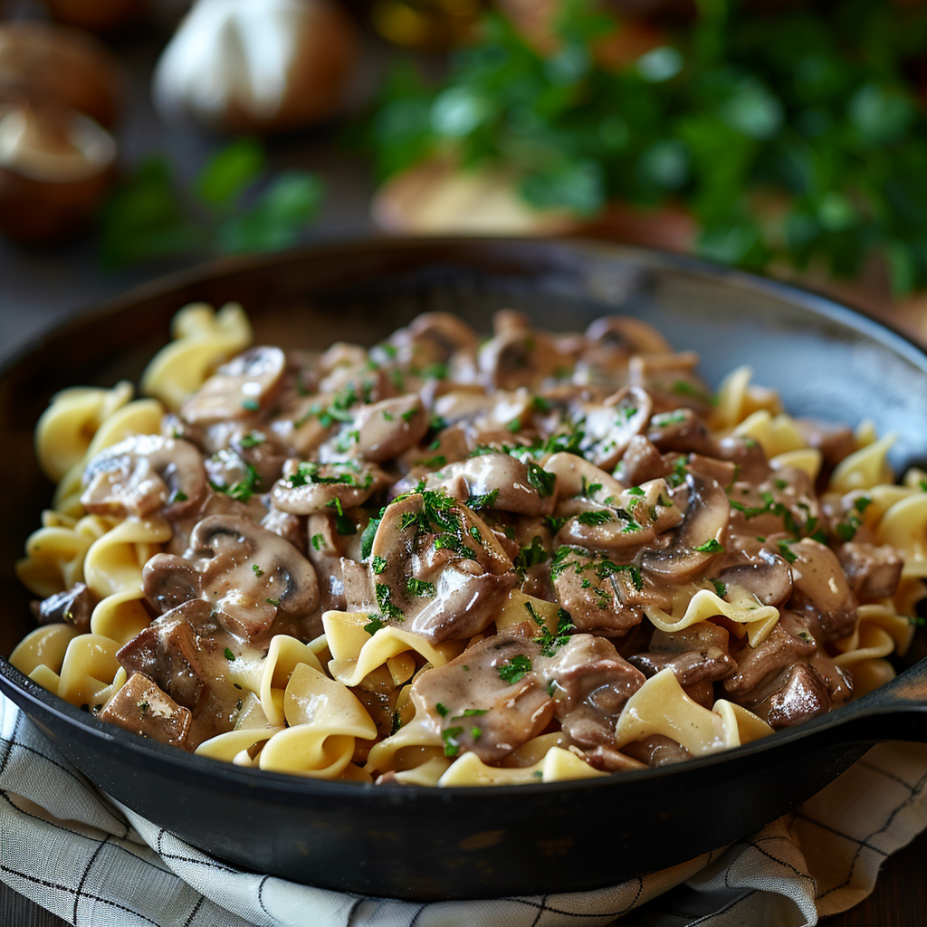 Skillet Beef Stroganoff with Mushrooms