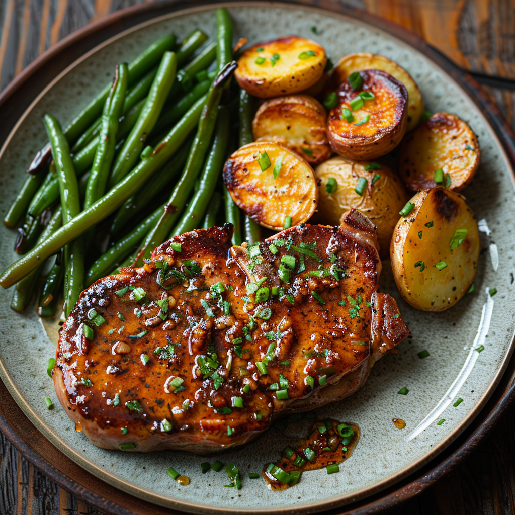 Skillet Pork Chops with Honey Mustard Glaze