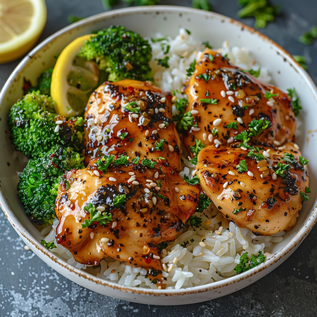 Slow Cooker Honey Garlic Chicken & Rice