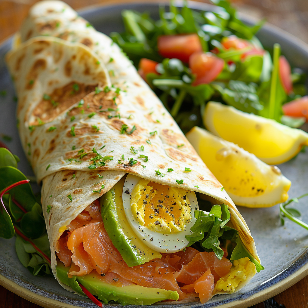 Smoked Salmon & Avocado Egg Wrap