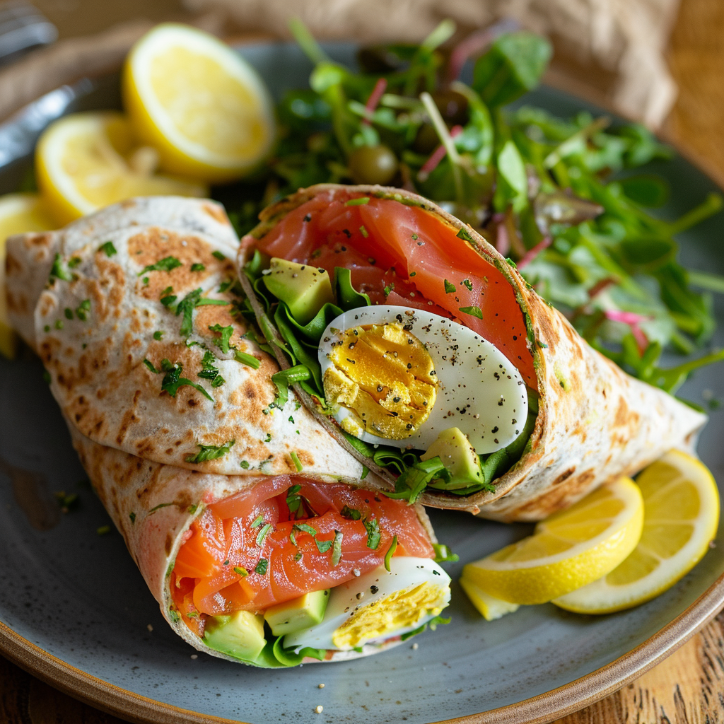 Smoked Salmon & Avocado Egg Wrap