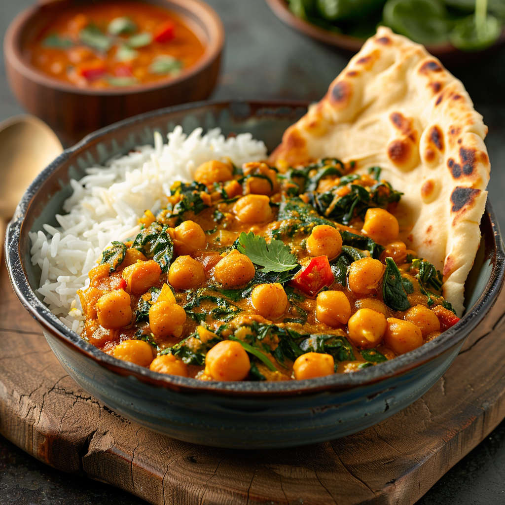 Spicy Chickpea & Spinach Curry in 20 Minutes