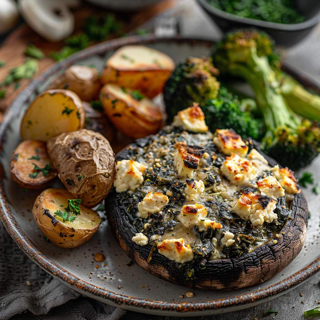 Spinach & Feta Stuffed Portobello Mushrooms