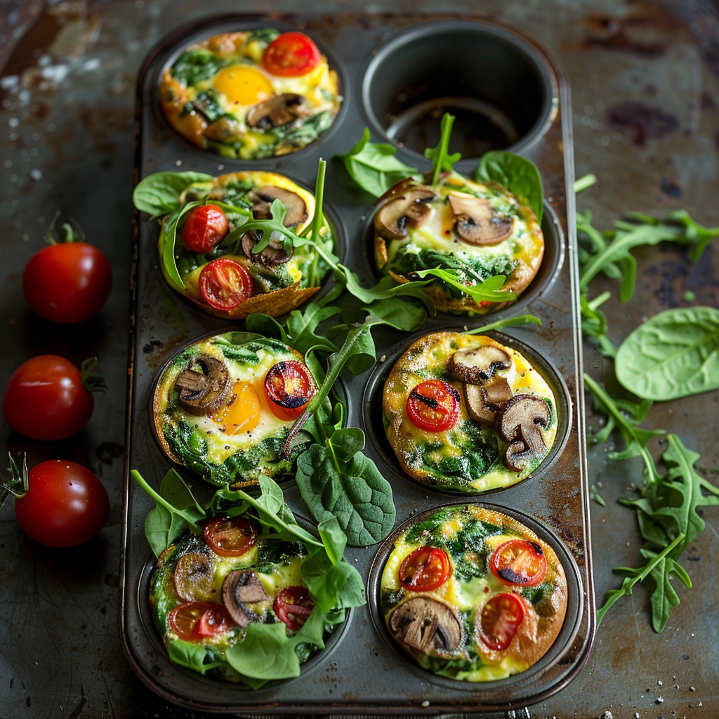 Spinach Mushroom Egg Muffins (Low Carb)