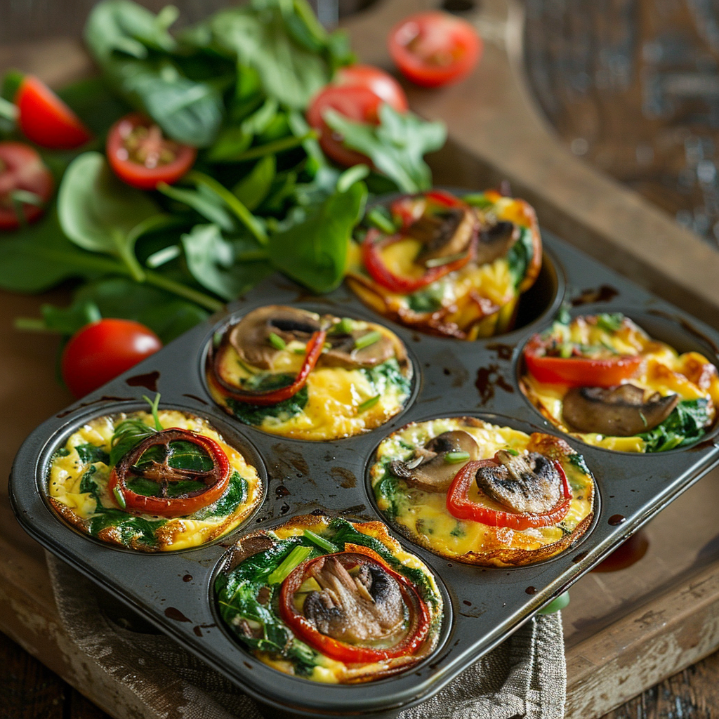 Spinach Mushroom Egg Muffins (Low Carb)