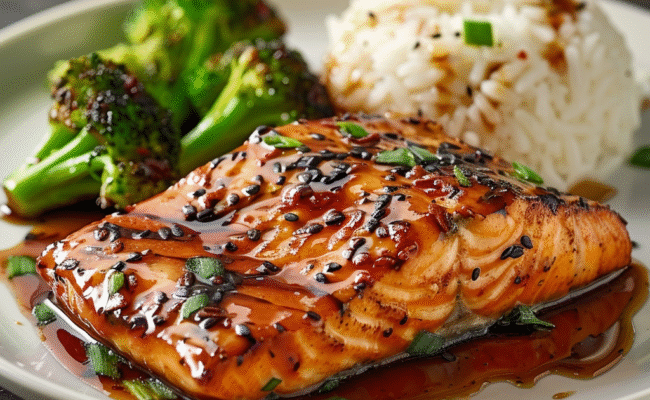 Teriyaki Glazed Salmon with Rice & Broccoli: Irresistibly Delicious Dinner Idea