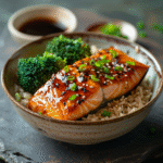 Teriyaki Salmon Bowl with Brown Rice