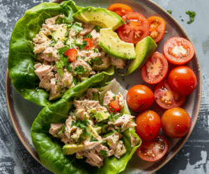 Tuna Salad Lettuce Wraps with Avocado: Quick & Healthy Delight