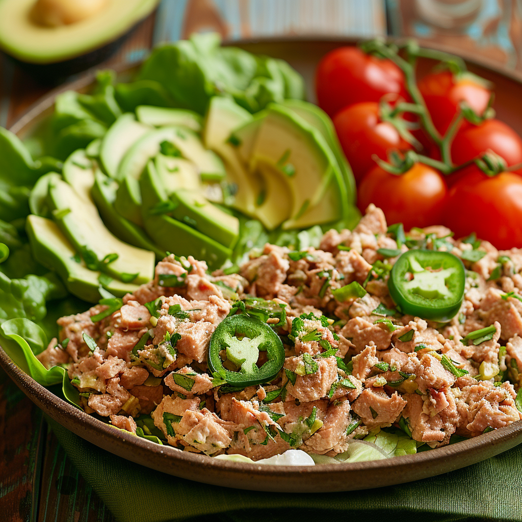 Tuna Salad Lettuce Wraps with Avocado
