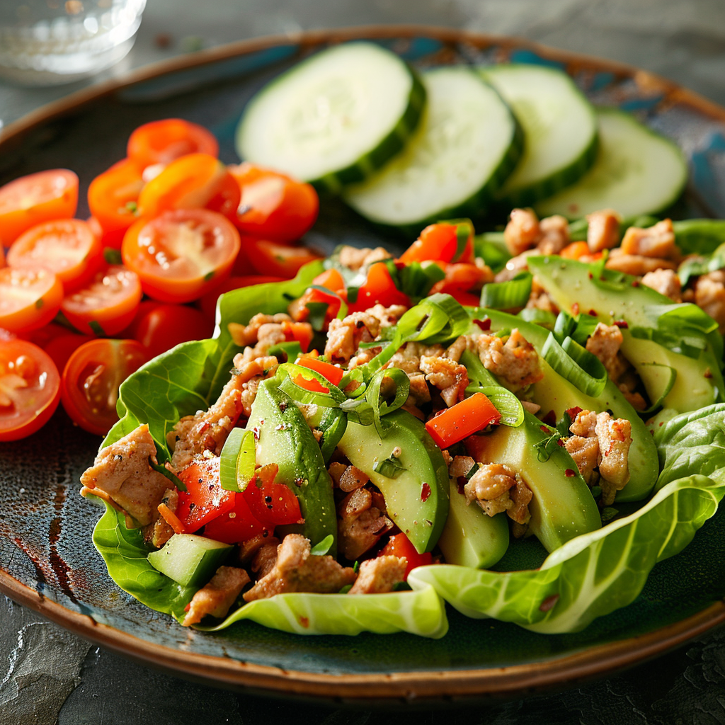 Turkey Lettuce Wraps with Avocado & Veggies