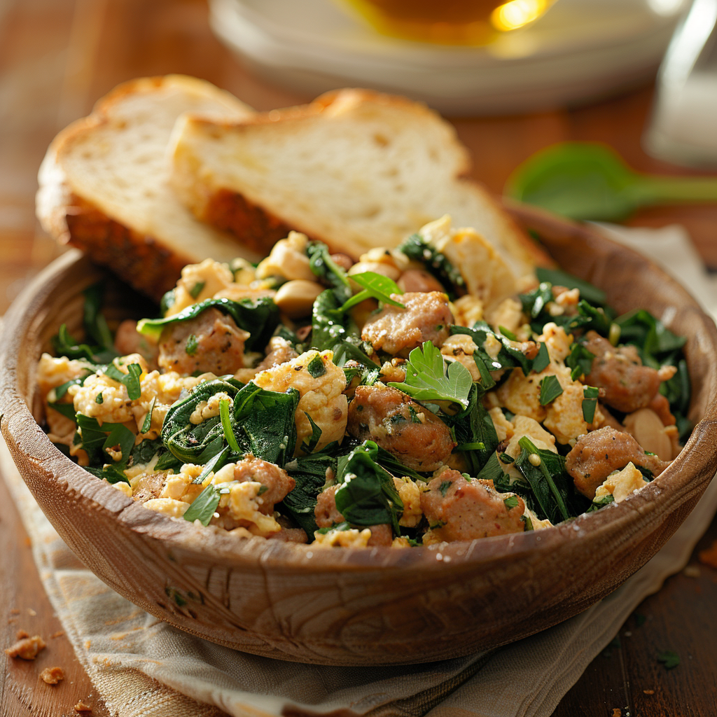 Turkey Sausage & Egg White Scramble Bowl