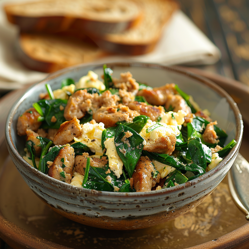 Turkey Sausage & Egg White Scramble Bowl: Healthy Breakfast Delight 3 Turkey Sausage & Egg White Scramble Bowl