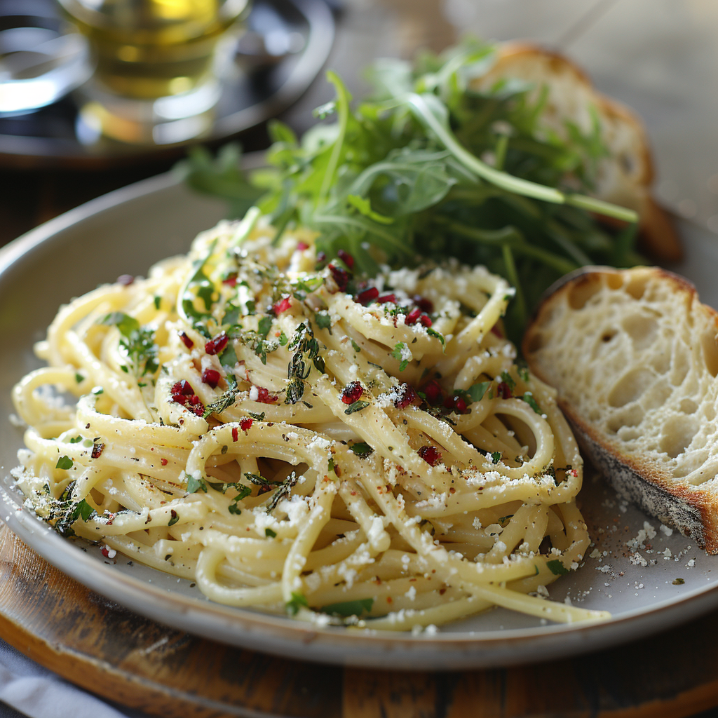 Vegetarian Pasta with Garlic & Olive Oil