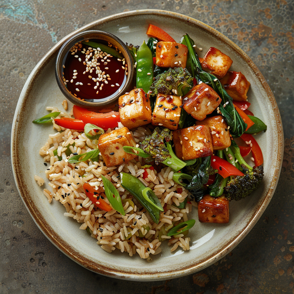 Veggie Stir-Fry with Tofu & Brown Rice: Quick & Healthy Recipe 2 Veggie Stir-Fry with Tofu & Brown Rice