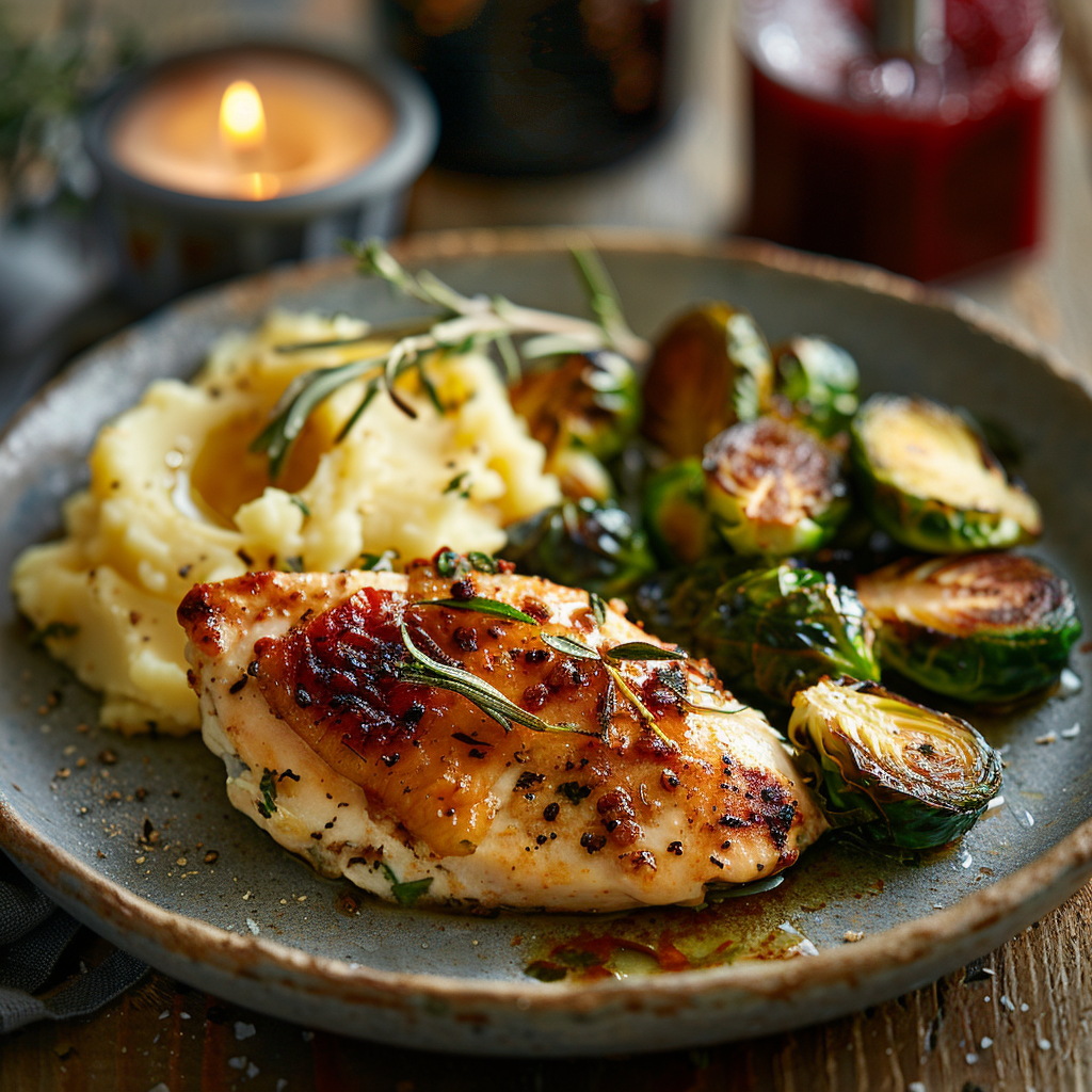 Baked Chicken Breast with Brussels Sprouts